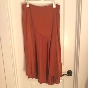 Rust midi flow skirt